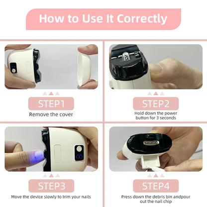 Electric Nail Clipper with 3 Speed Levels, LCD Light, USB Charging, and Nail Storage for Adults, Seniors, Babies, and Kids