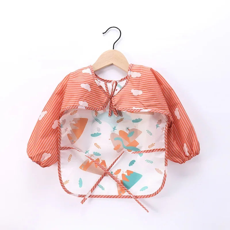 Waterproof Long-Sleeve Baby Smock – Toddler Art Apron & Feeding Bib with Pocket for Boys & Girls (1-3 Years) - Kidzy Market