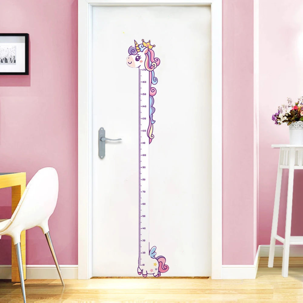 Cartoon Growth Chart Wall Sticker - Unicorn, Dinosaur & Giraffe Height Ruler for Kids Room, Nursery & Kindergarten - Removable Peel-and-Stick Decal – view 8
