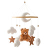 Wooden Crochet Crib Mobile with Felt Rattles – Hanging Bed Bell Toy for Newborns & Infants 0-12 Months