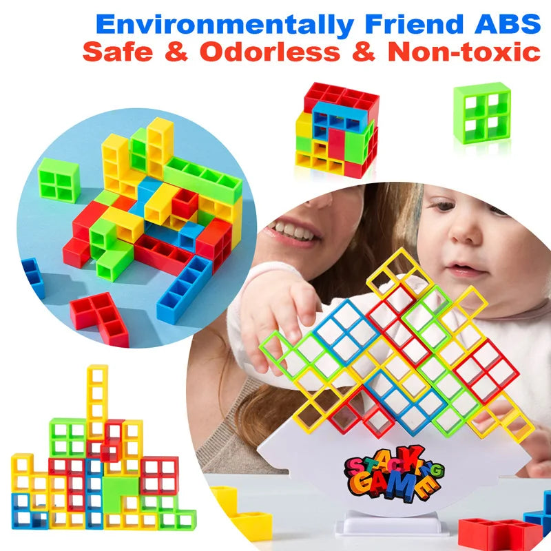 Balance Stacking Board Game – Tower Block Puzzle Toy for Kids and Adults, Family Party Game