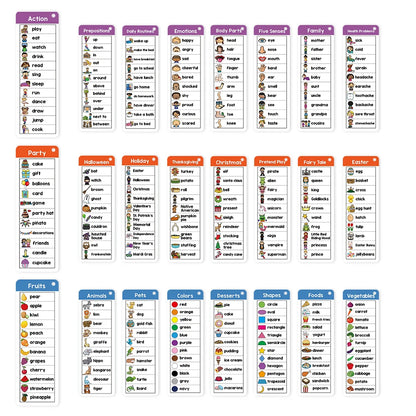 Montessori English Word List Cards – ESL Teaching Materials for Sight Words and Vocabulary Building for Kids with Autism