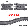 City Trains Flexible Tracks – Soft Straight, Curved Rails, and Switch Building Block Railways Toy for Kids