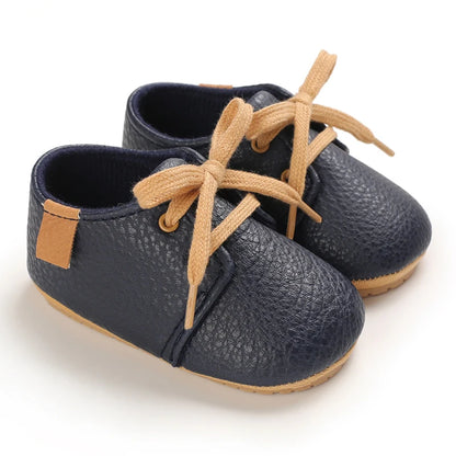 New Baby Shoes Retro Leather Boy Girl Multicolor Toddler Rubber Sole Anti-Slip First Walkers Infant Moccasins