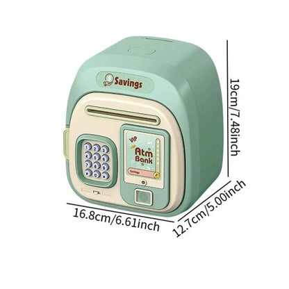 Password Lock Automatic Roll-Up Savings Bank Fingerprint Protected Smart Money Deposit Box with Voice Reminder