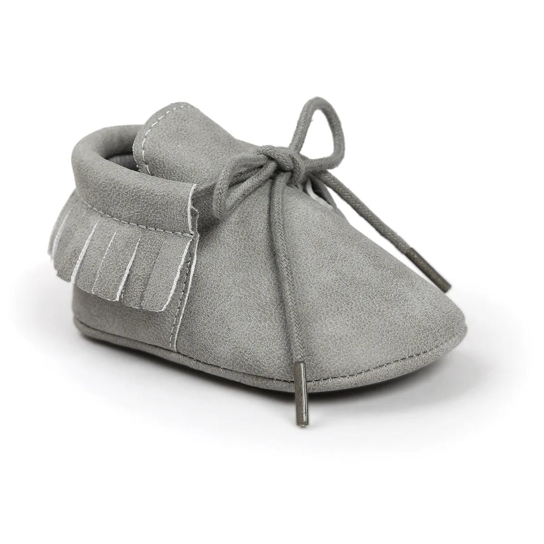 Baby Shoes Newborn Infant Boy Girl Lace-up Tassels Suede Soft Anti-Slip Toddler Crib Crawl Moccasins 10 Colors