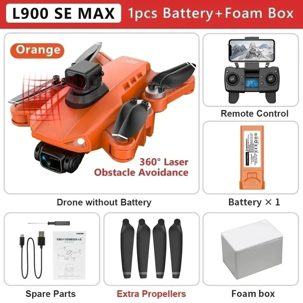 L900 Pro SE Max GPS Drone – 4K Dual HD Camera 5G WiFi FPV Quadcopter with Obstacle Avoidance