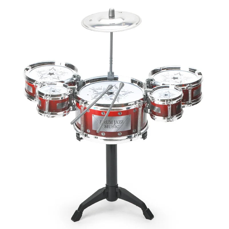 Children's Beginner Drum Set – Dynamic Jazz Drums Toy, Western Percussion Instrument for Kids