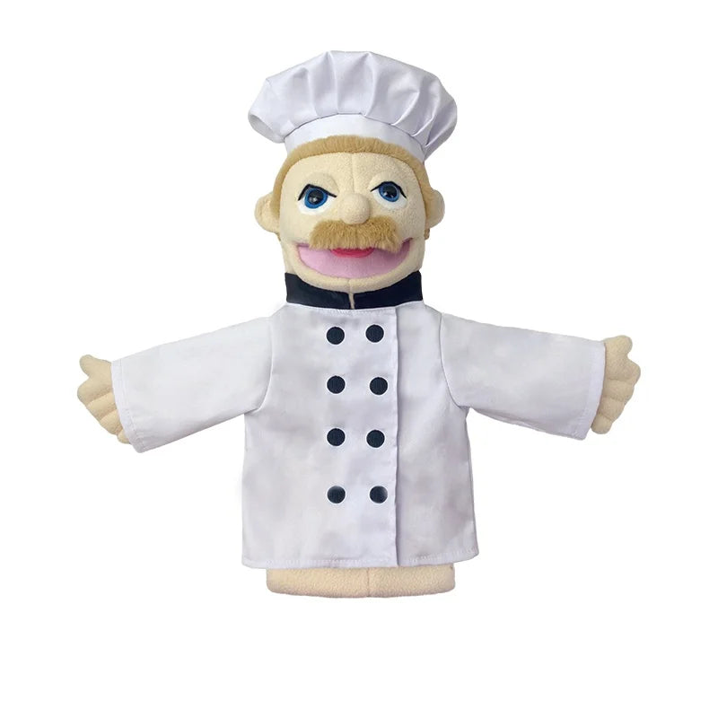 Big Plush Hand Puppets, Cartoon Doctor Police Nurse Teacher Ventriloquism Dolls