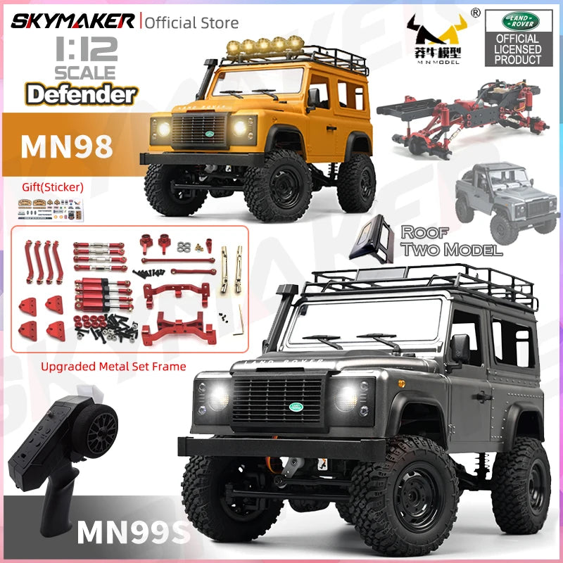 MN99s MN98 1:12 RC Rock Crawler Defender with 4WD and 2.4G Remote Control