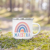 Thank You Teacher Enamel Coffee Mug – 'Without Teachers Like You' Printed Coffee Cup, 3.14 x 3.35 in (8 x 8.5 cm) Teacher Gift