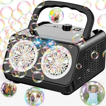 Handheld Electric Bubble Machine - Multi-Hole Automatic One-Click Bubble Blower for Parties & Outdoor Play