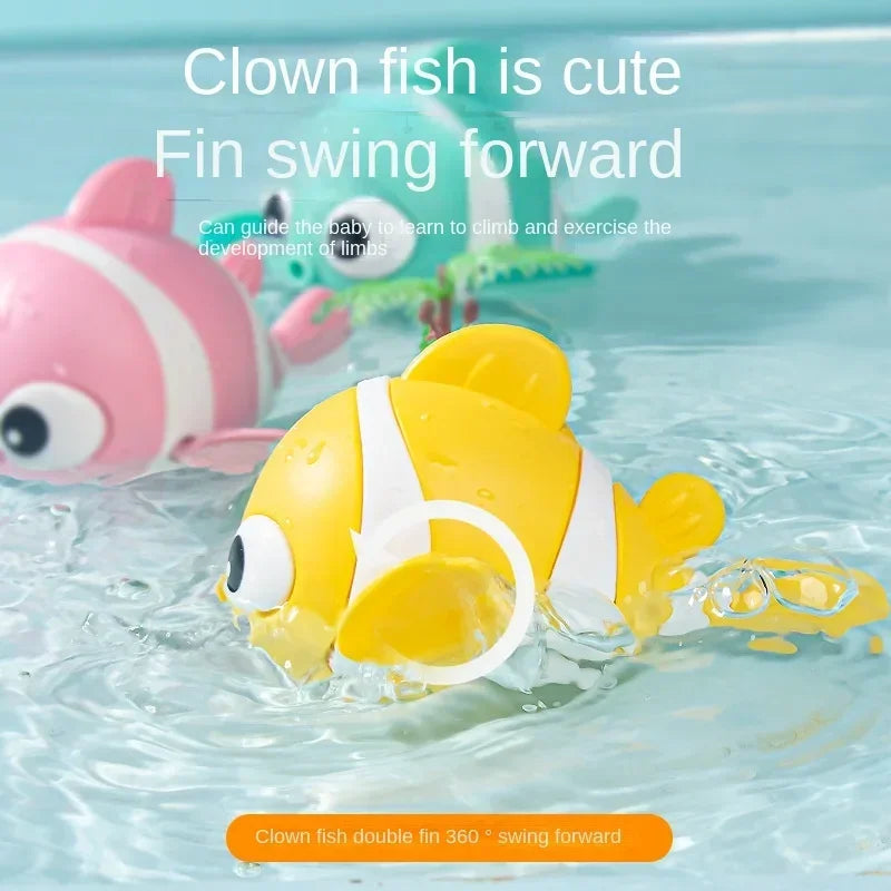Cute Clown Fish Bath Toy – Floating Wind-Up Swimming Toy for Toddlers