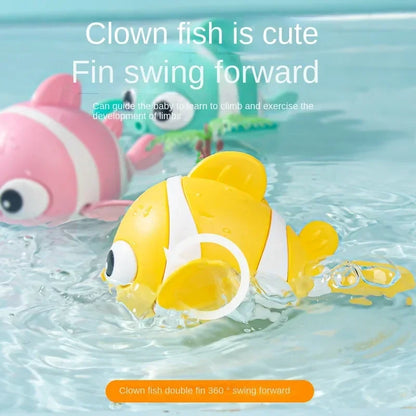 Cute Clown Fish Bath Toy – Floating Wind-Up Swimming Toy for Toddlers