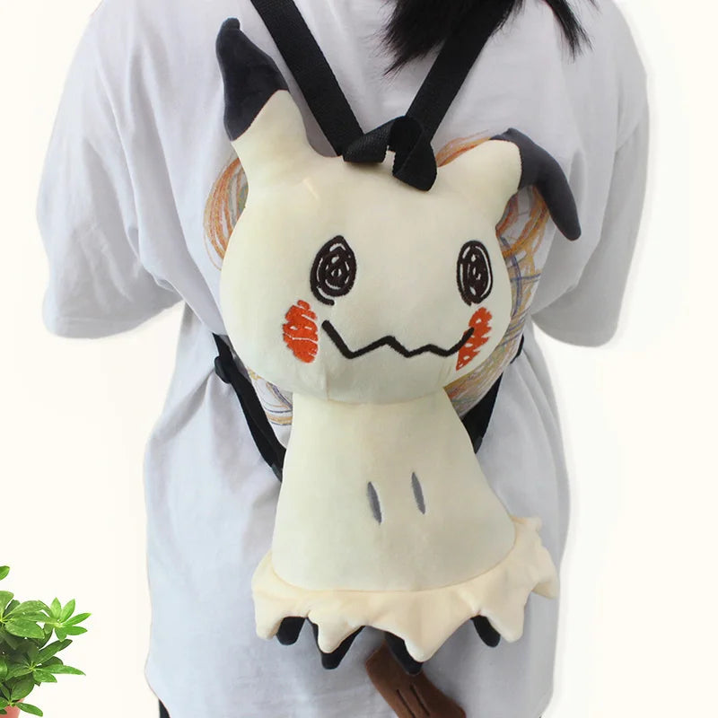 16-Inch Pokemon Mimikyu Plush Backpack – High Capacity School Bag Toy for Kids and Students