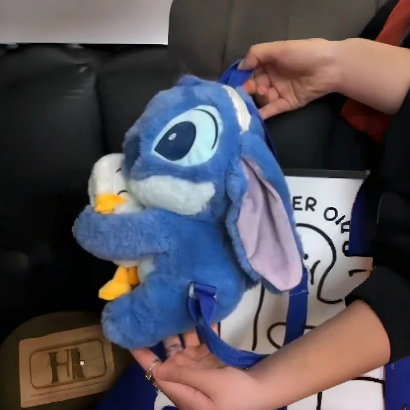 Lilo & Stitch Cute Cartoon Plush Backpack – Kawaii Anime Disney Stitch School Bag for Kids