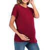 New Maternity Clothes for Women | Solid Color T-Shirt Tees | Summer Short Sleeve Pullover Casual Pregnant Tops | XL XXL