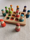 High-Quality Wooden Lime Wood Rainbow Arch Stacking Blocks – Color Sorting Peg Dolls, Balls, and Slats for Kids Play