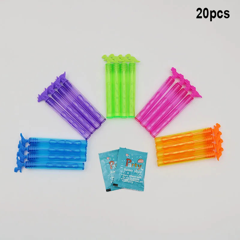 20-Pack Heart & Dinosaur Bubble Wands - Bubble Blowers Party Favors for Birthday Decorations & Wedding Guest Gifts