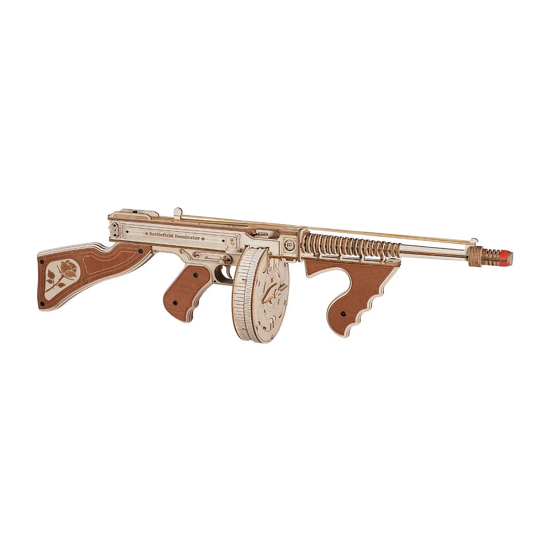 Robotime ROKR Thompson Submachine Gun Toy – 3D Wooden Puzzle, Easy Assembly Building Block Set for Adults and Teens, LQB01