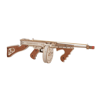 Robotime ROKR Thompson Submachine Gun Toy – 3D Wooden Puzzle, Easy Assembly Building Block Set for Adults and Teens, LQB01