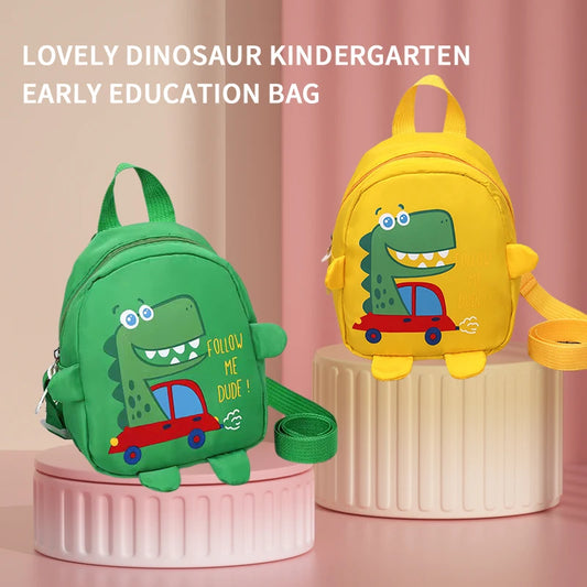 1 PCS Kids Mini Dinosaur Backpack – Anti-Lost Cartoon School Bag for Kindergarten & Toddlers - Kidzy Market