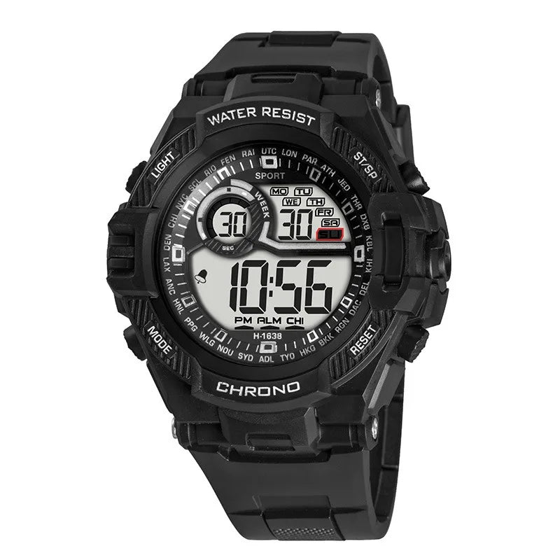 Waterproof Sports Luxury Electronic Watch for Men LED Alarm Military Digital Wristwatch for Boys, Students, and Teens
