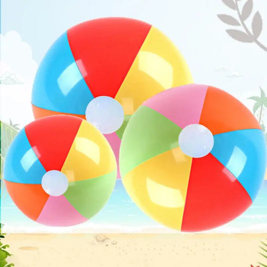 3-Piece Rainbow Color Inflatable Beach Ball Set PVC for Pool Party and Summer Water Play