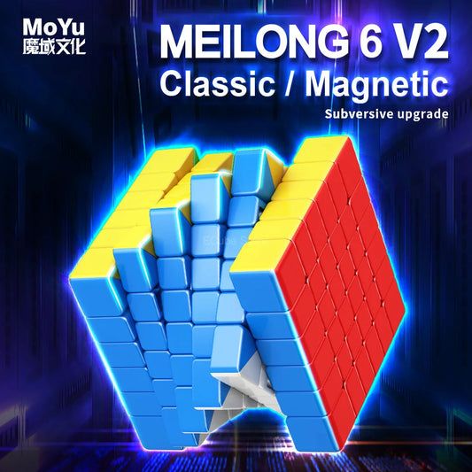 [ECube] MOYU MeiLong 6 V2 6x6 Magnetic Magic Speed Cube, Stickerless, Professional Fidget Toy, MoYu MeiLong 6 Cubo Magico