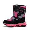 Kids Winter Plush Snow Boots – Leopard Fabric Ankle Boots, Warm Non-Slip TPR Sole (Ages 7-13)