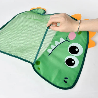 Dinosaur Animal Baby Bath Toy Organizer with Suction Cup Mesh Storage Bag for Kids