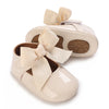 Khaki Baby Casual Shoes 0-18M Infant Toddler Bowknot Non-Slip Rubber Soft-Sole Flat PU First Walker Newborn Mary Janes
