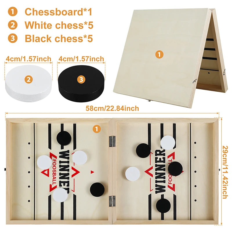 Foldable Foosball Winner Games Table - Hockey Catapult Chess - Parent-Child Fast Sling Puck Board - Party Toy for Children & Adults