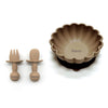 Personalized 3-Piece Silicone Kids Tableware Set Bowl Fork Spoon BPA-Free Suction Plate Microwave & Dishwasher Safe