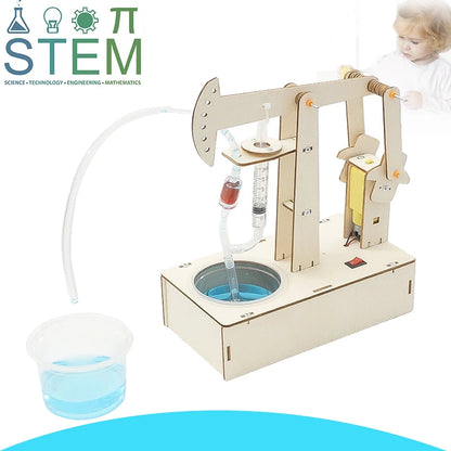 Kids STEM Toys DIY Pumping Unit, Assembling Model Kits, Water Pump Experiment Technology Puzzle Toy Gift