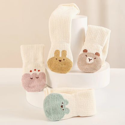 Winter New Thickened Warm Coral Fleece Baby Long Socks - Newborn & Kids Cute Warmer Knee Socks for Girls & Boys | Boneless Socks for 0-5Y