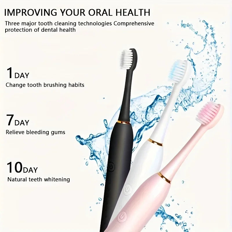 Automatic Electric Toothbrush for Adults & Children, Soft Bristle, 6-Speed Charging Universal Toothbrush