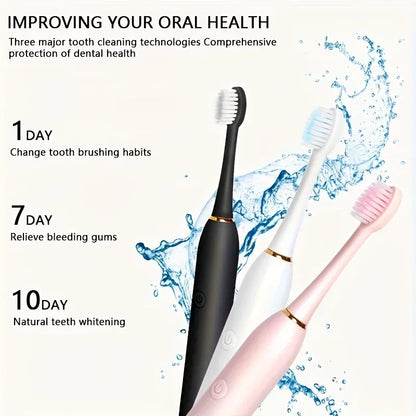 Automatic Electric Toothbrush for Adults & Children, Soft Bristle, 6-Speed Charging Universal Toothbrush