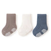 3 Pairs Newborn Baby Socks - Autumn Warm, Breathable Non-Slip Stockings | Solid Fashion Socken for Boys & Girls, Kids Clothes Accessories