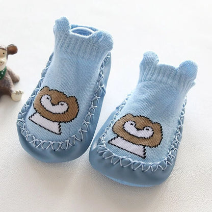 Baby Socks Slippers with Rubber Soles for Infant Newborn Children Anti-Slip Soft Sole Toddler Indoor Shoes