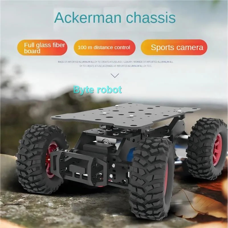 4-8KG Load 4WD Ackerman Robot Car Chassis, Encoder Motor, Front Wheel Servo MG996 Steering, Programmable RC Tank Robot Kit