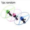 Flashing LED Spinning UFO Flying Saucer Toy with Pull String & Handle — 1-Pack Outdoor Kids Toy