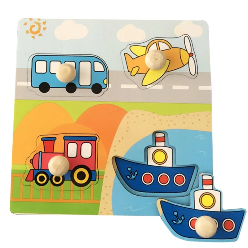 Educational Wooden Toys – Geometric Shapes Montessori Puzzle, Color Sorting Math Bricks for Baby, Preschool Learning Game