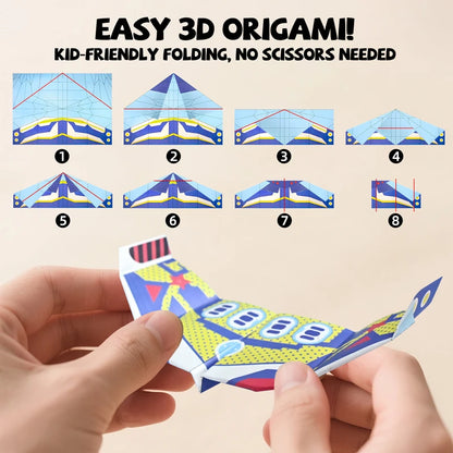 Montessori Origami Paper 13×9in (33×22cm) DIY Handicrafts Kit – 10/36 Sheets STEM Educational Toys for Children