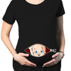 Summer Maternity Short Sleeve T-shirt Women Clothing Pregnant Zipper Twins Print Plus Size S-3XL Funny T-shirt Top Tees