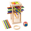 3-in-1 Wooden Stick & Tower Game - Montessori Arithmetic Toy for Early Education, Thinking & Parent-Child Play
