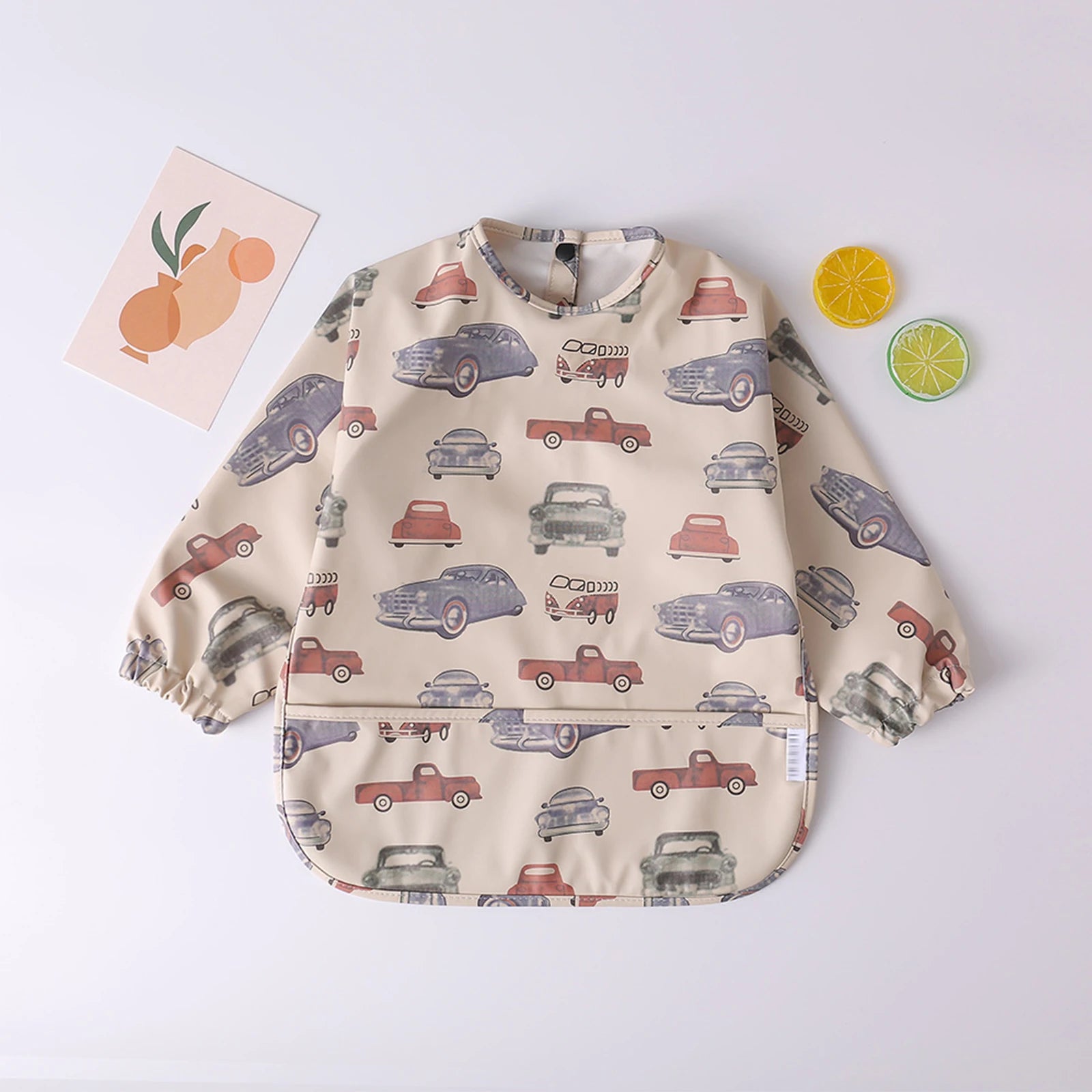 Baby Toddler Long Sleeve Waterproof Art Smock Feeding Bib with Pocket – Scarf Apron, Burp Cloth & Bandana Bib for Boys and Girls - Kidzy Market