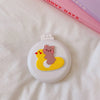 Cute Cartoon Macaron Folding Hair Comb – Portable 2-in-1 Comb with Small Mirror, Kawaii Baby Makeup Supplies