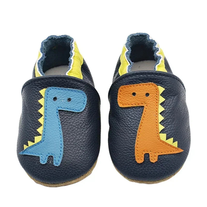 Toddler Baby Shoes – Newborn Infant Boys & Girls Soft Genuine Cowhide Moccasins, First Walkers, Skid-Proof (0-24M)