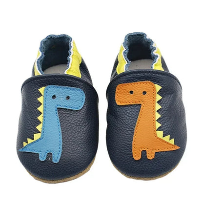 Toddler Baby Shoes – Newborn Infant Boys & Girls Soft Genuine Cowhide Moccasins, First Walkers, Skid-Proof (0-24M)